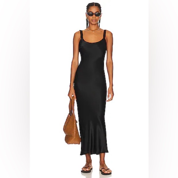 Vince Full Skirt Square Neck Dress XXSmall, Black Stretch Knit, Pockets Tank - Picture 1 of 9